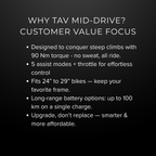 TAV Mid-Drive E-Bike Conversion Kit 36V 250W with 36V battery pack | Electric conversion kit for bicycles