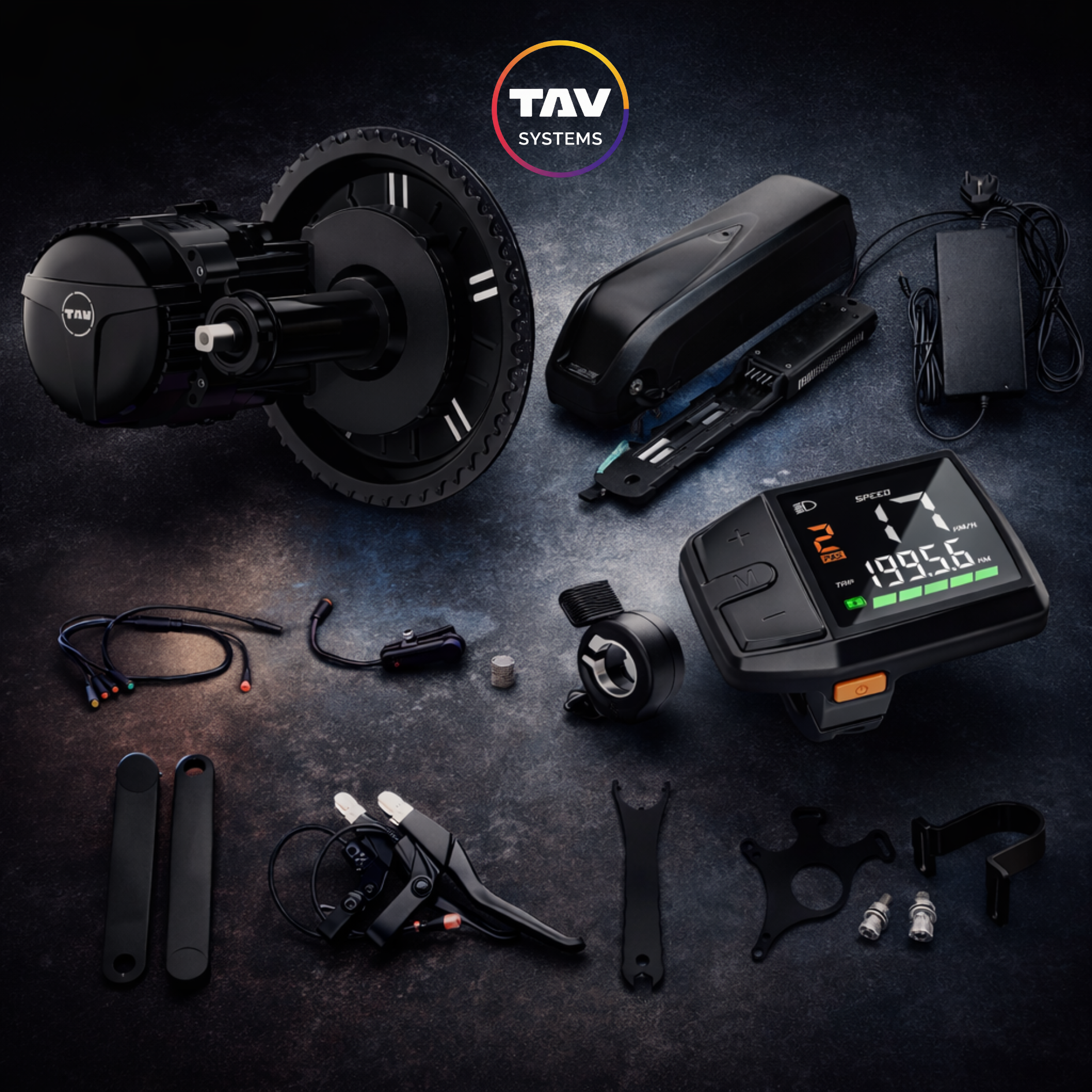 TAV Mid-Drive Conversion Kit with LED Display – 36V 250W